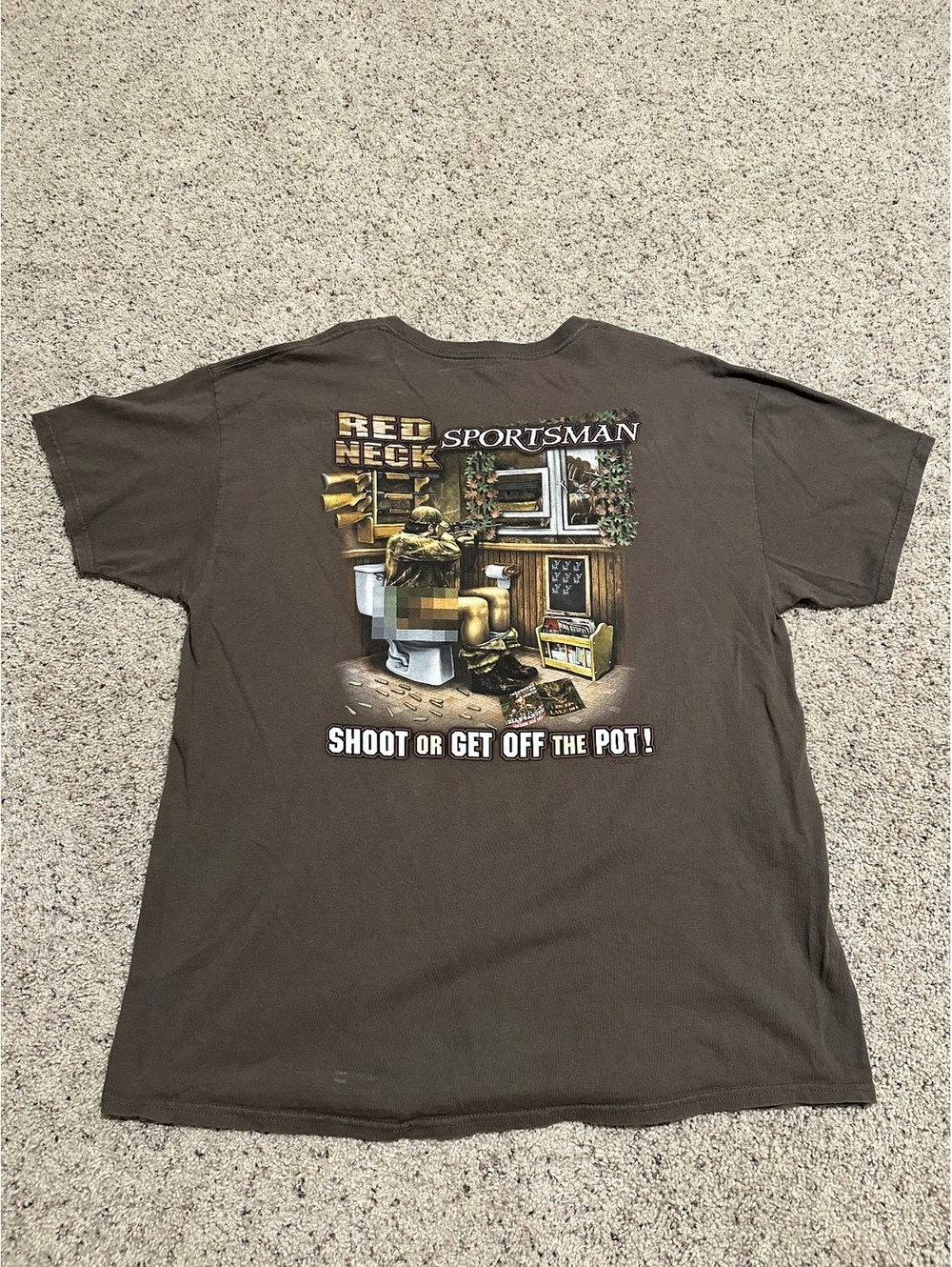 Red Neck Sportsman Brown Graphic T-Shirt XL